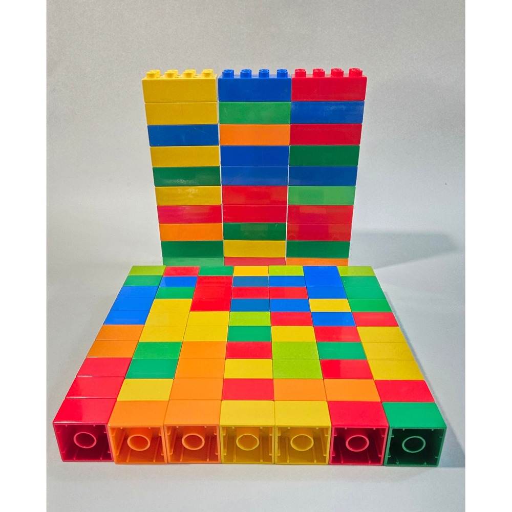 LEGO Duplo 100 Piece Bulk Block Set Multicolor Building Bricks Mixed Lot